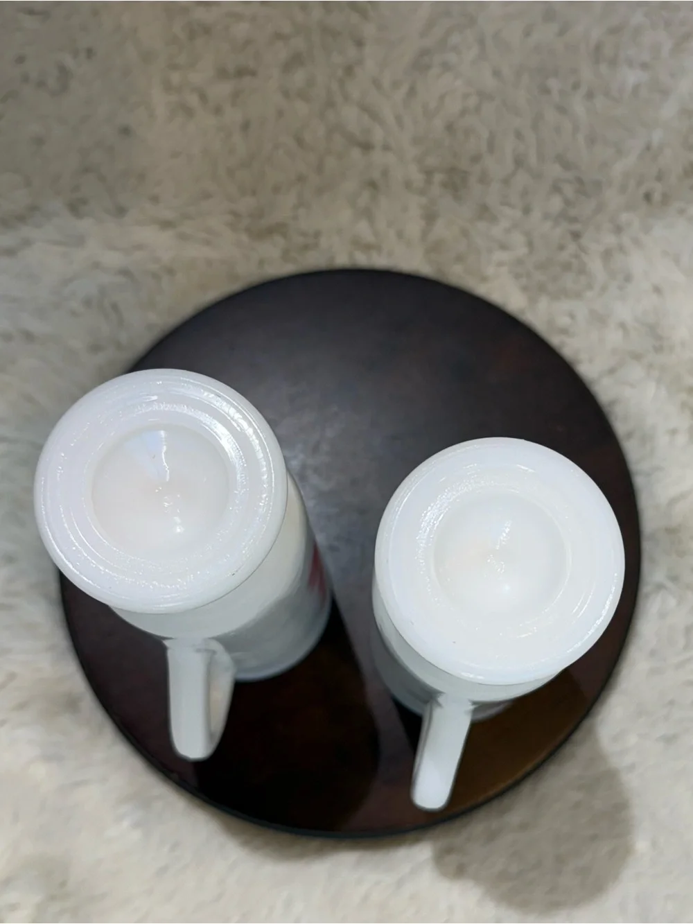 2~Vintage Avon milk glass demitasse cups